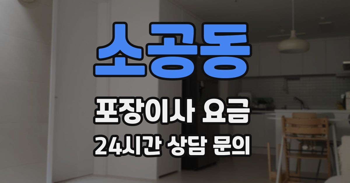 소공동 포장이사 요금