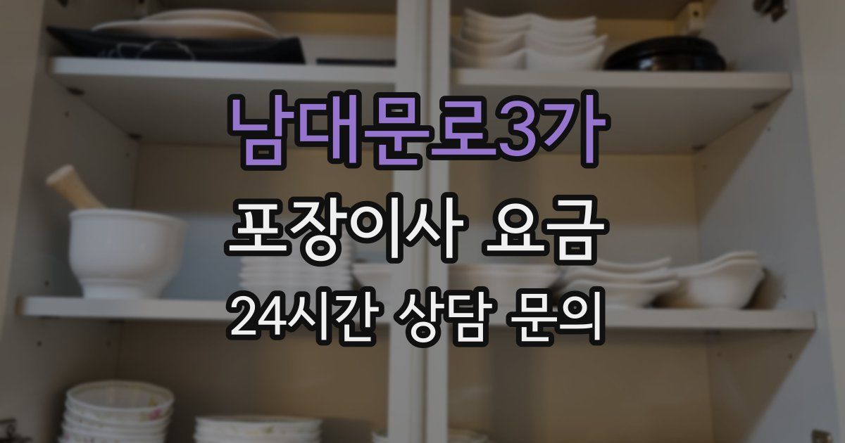 남대문로3가 포장이사 요금