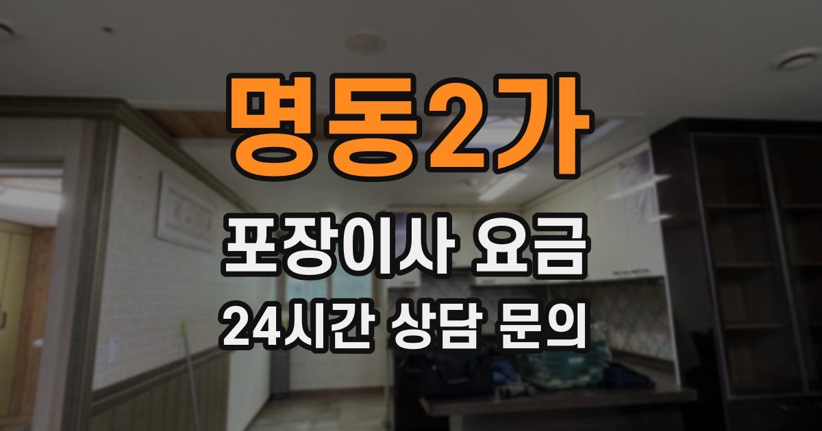 명동2가 포장이사 요금