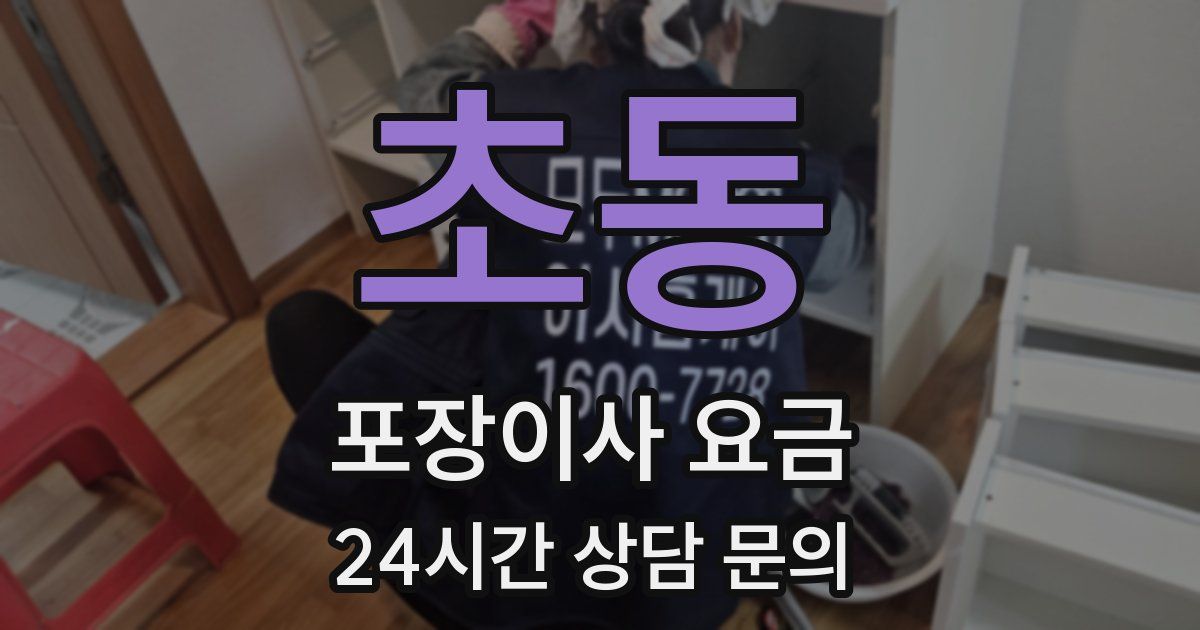 초동 포장이사 요금