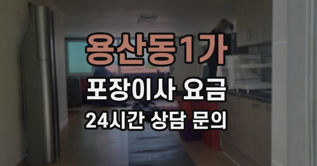 용산동1가 포장이사 요금
