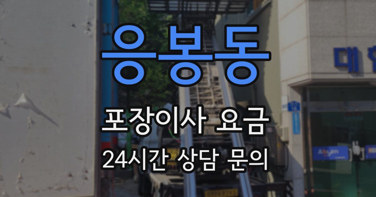 응봉동 포장이사 요금
