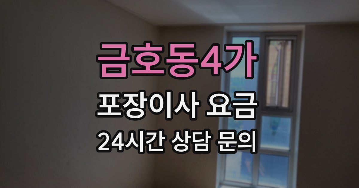 금호동4가 포장이사 요금