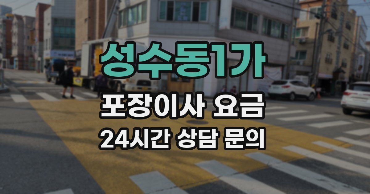 성수동1가 포장이사 요금