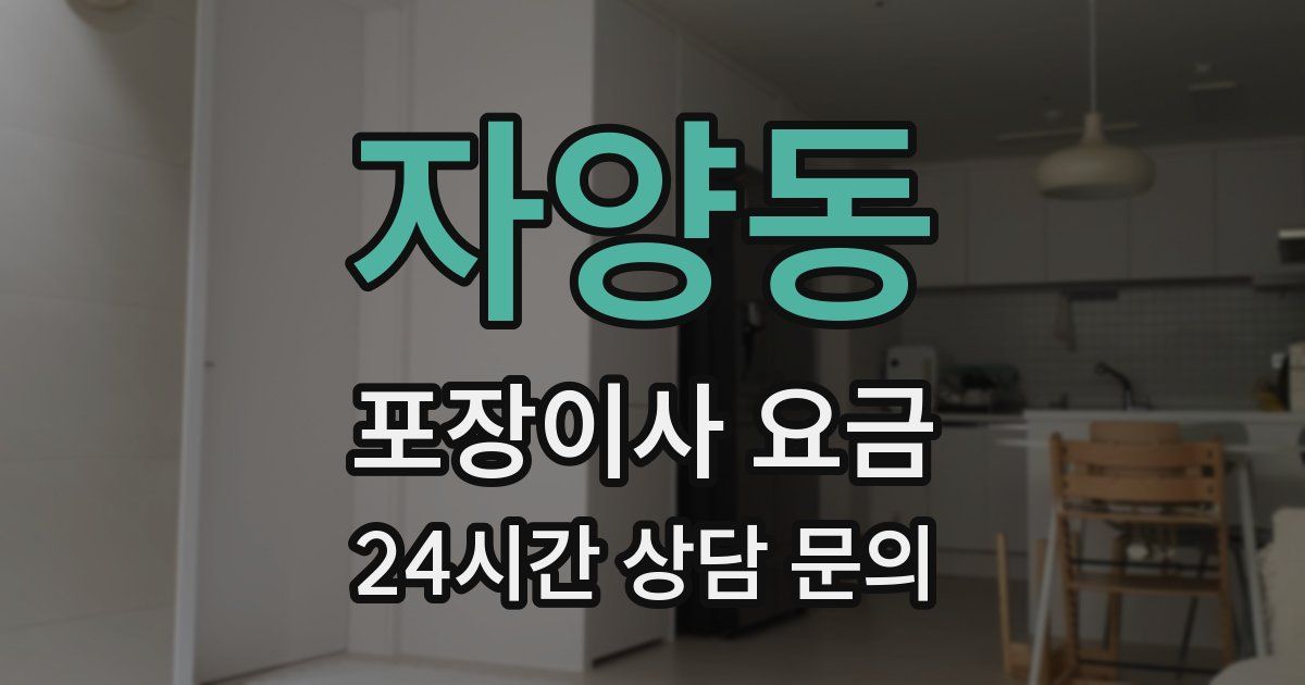 자양동 포장이사 요금