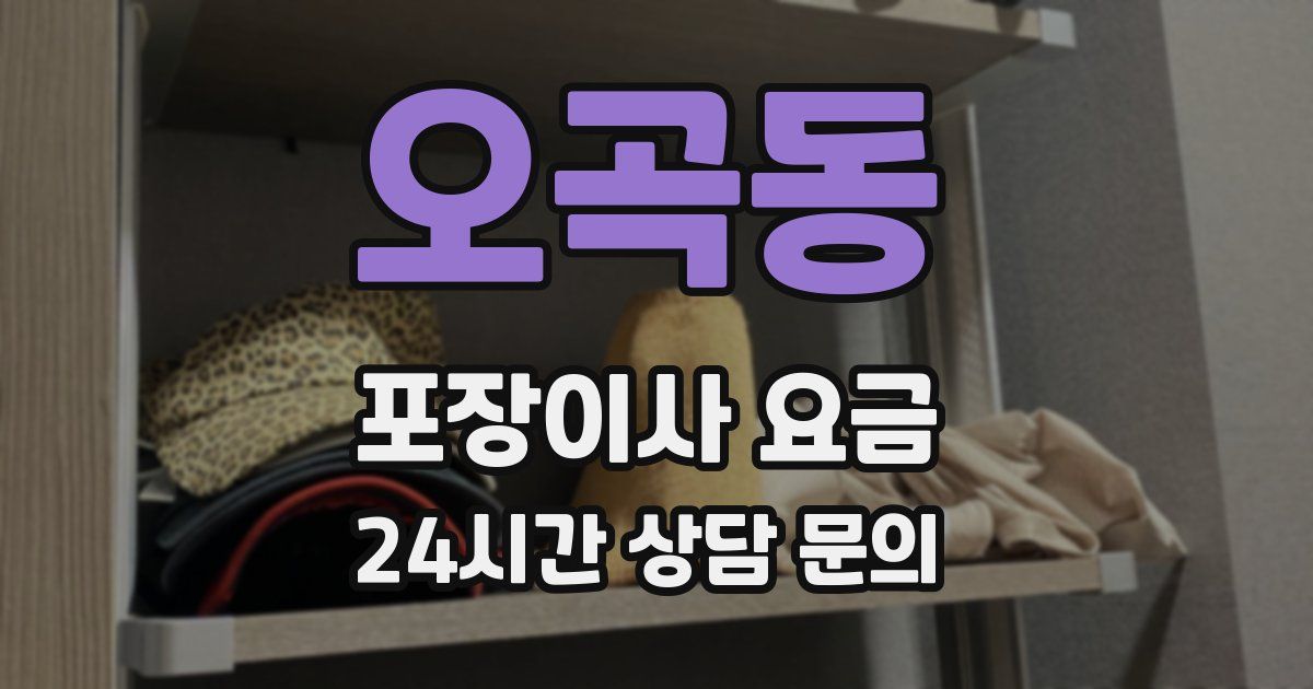 오곡동 포장이사 요금