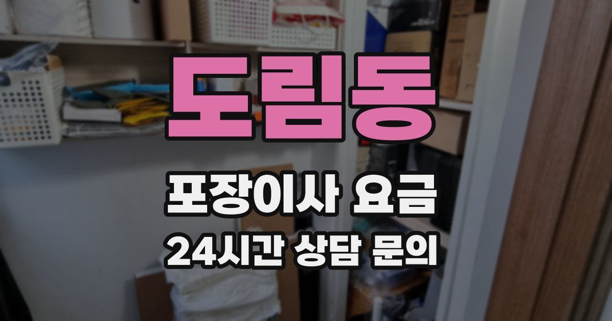 도림동 포장이사 요금