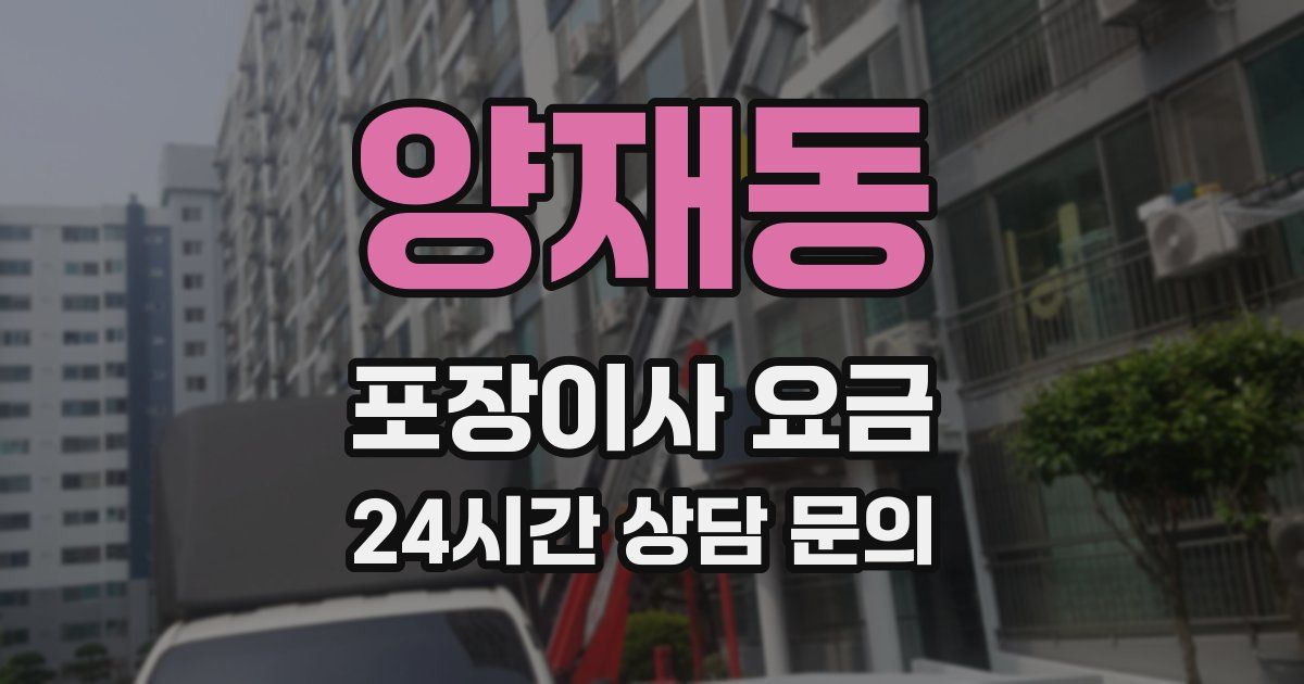 양재동 포장이사 요금