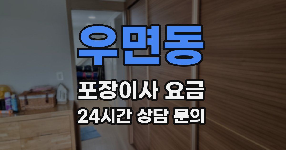 우면동 포장이사 요금