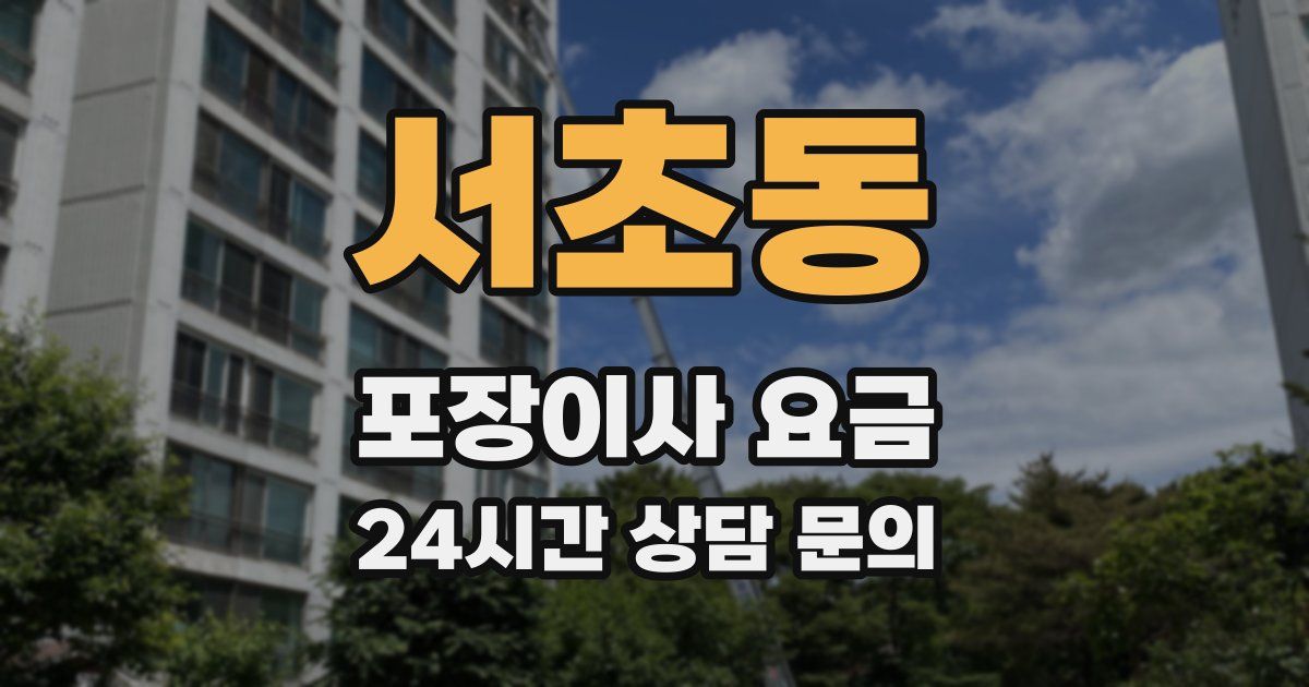 서초동 포장이사 요금