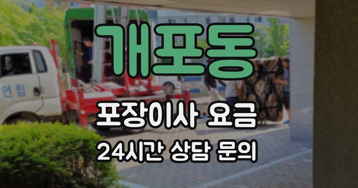 개포동 포장이사 요금