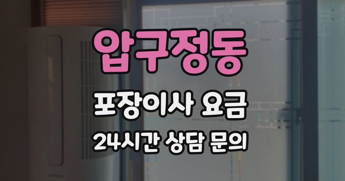 압구정동 포장이사 요금