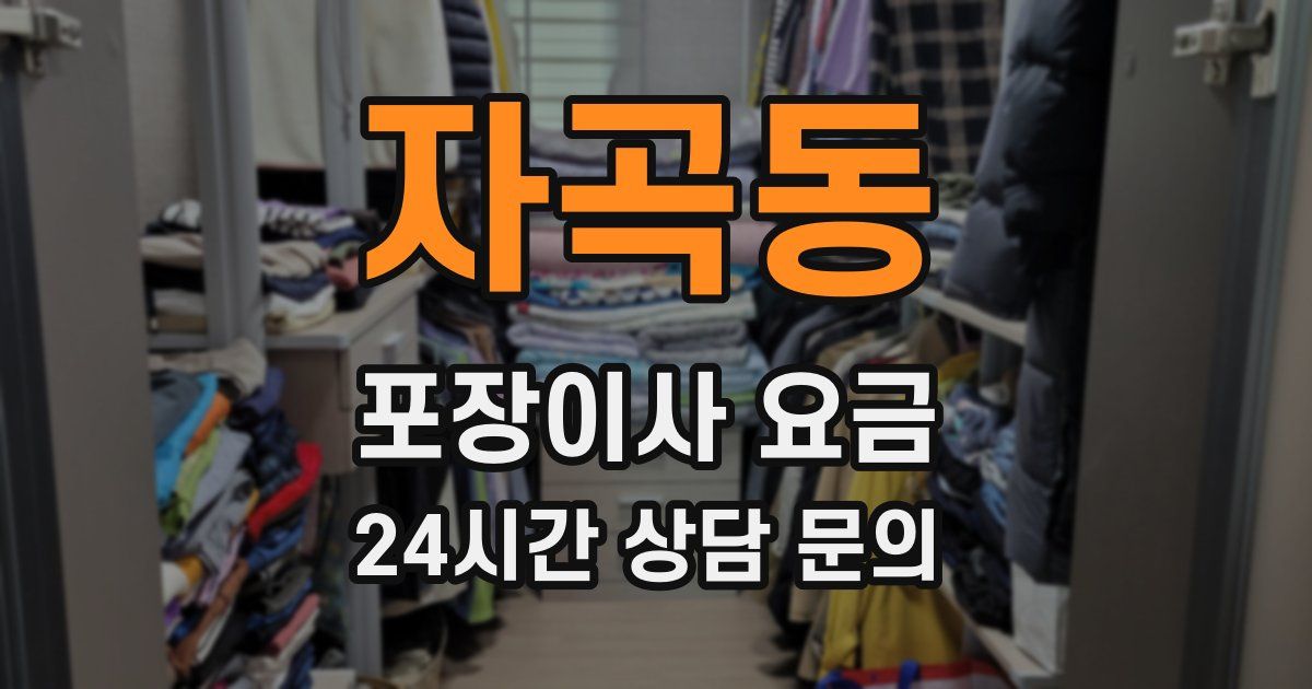 자곡동 포장이사 요금