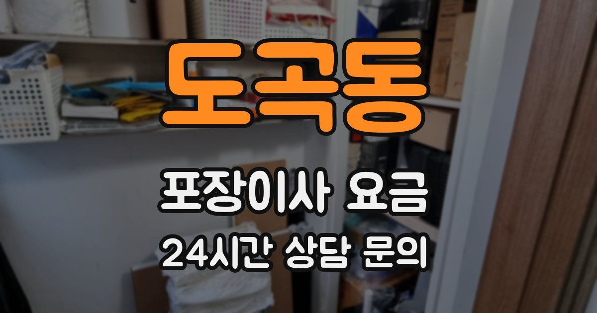 도곡동 포장이사 요금
