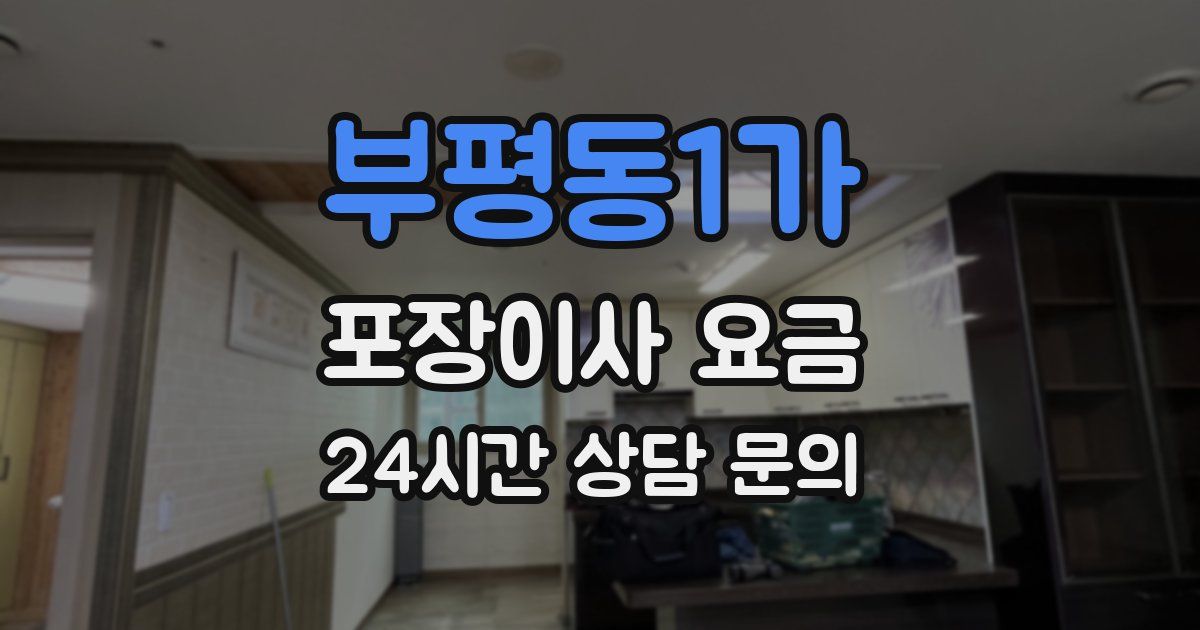 부평동1가 포장이사 요금