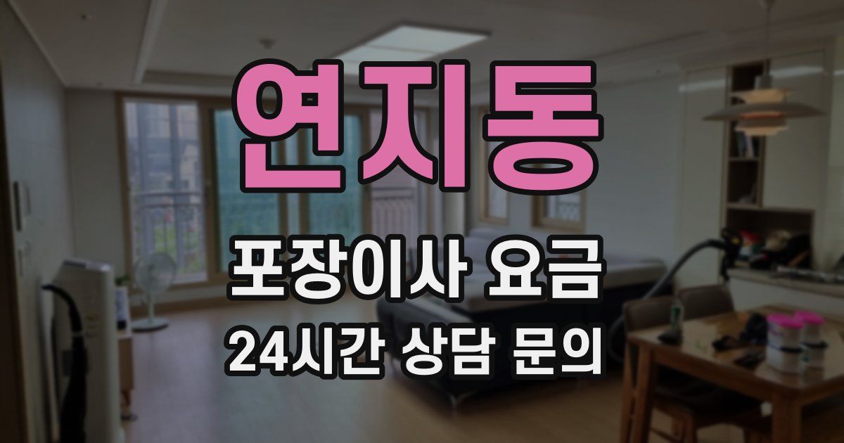연지동 포장이사 요금