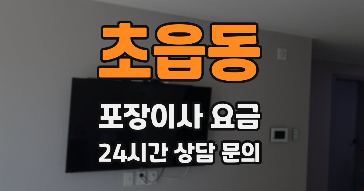 초읍동 포장이사 요금
