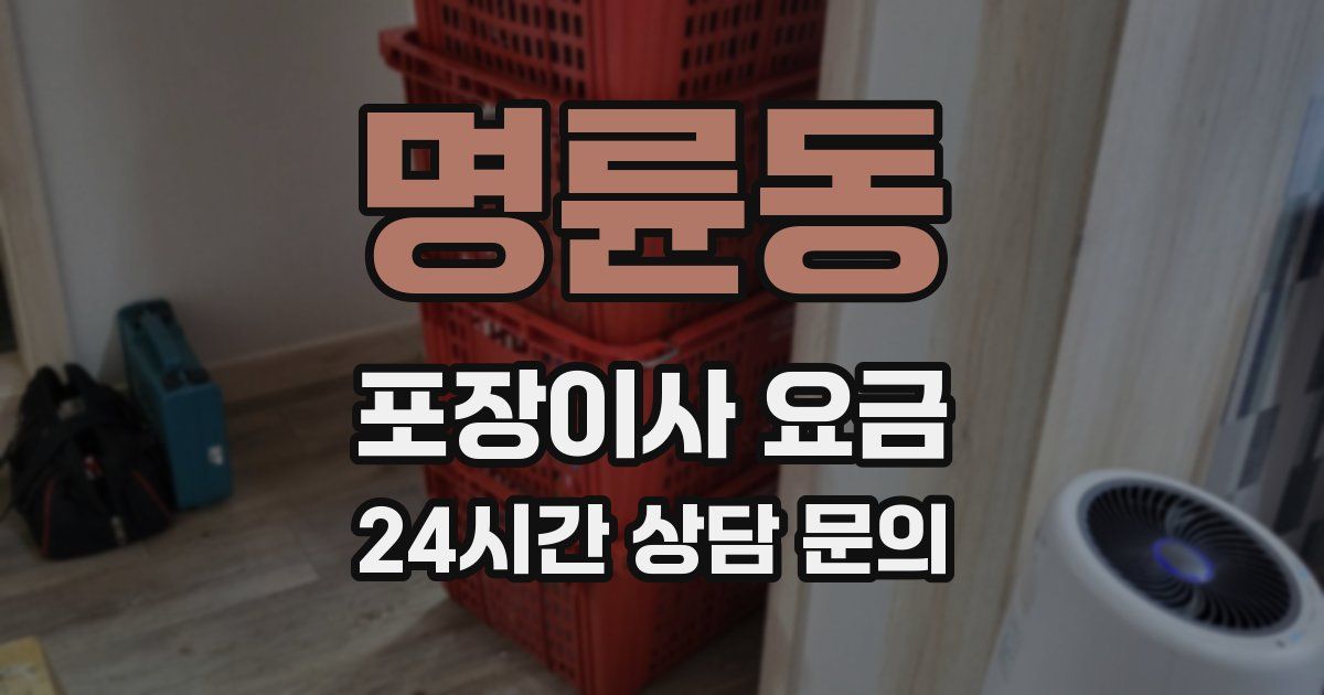 명륜동 포장이사 요금