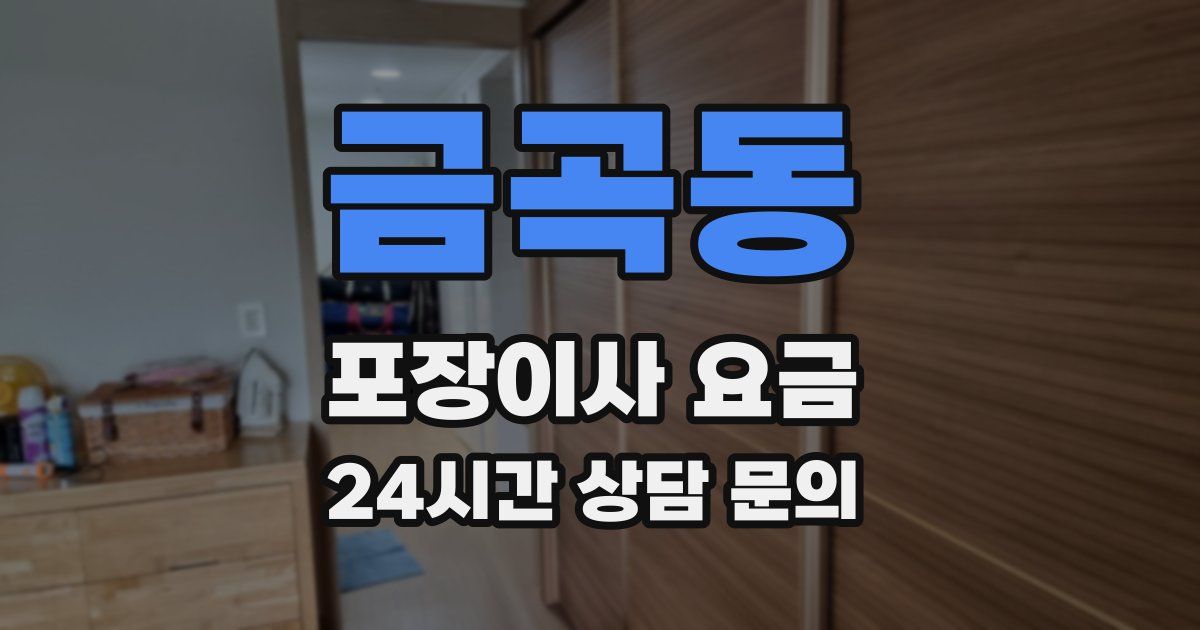 금곡동 포장이사 요금