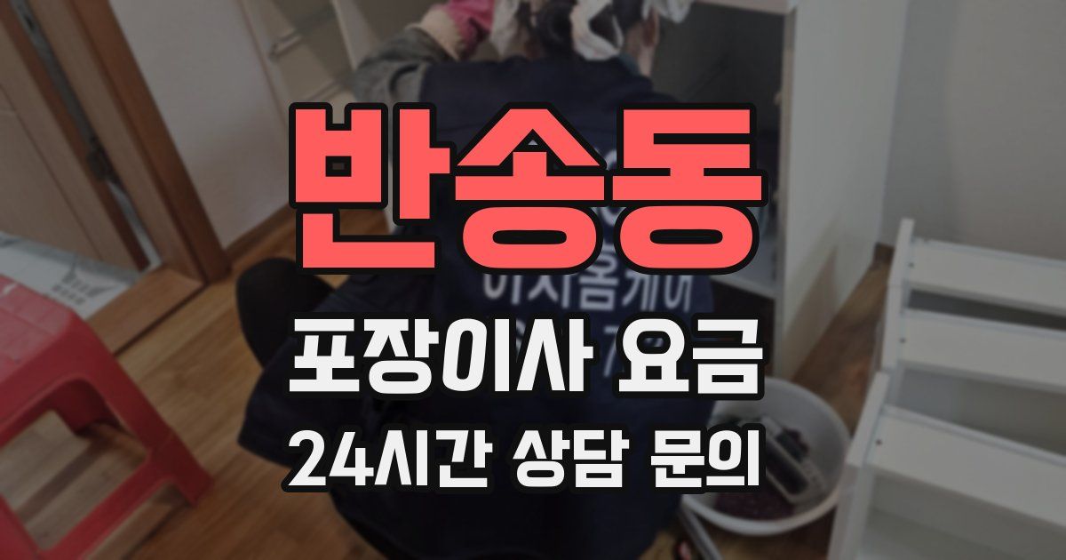 반송동 포장이사 요금