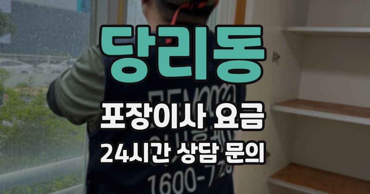 당리동 포장이사 요금
