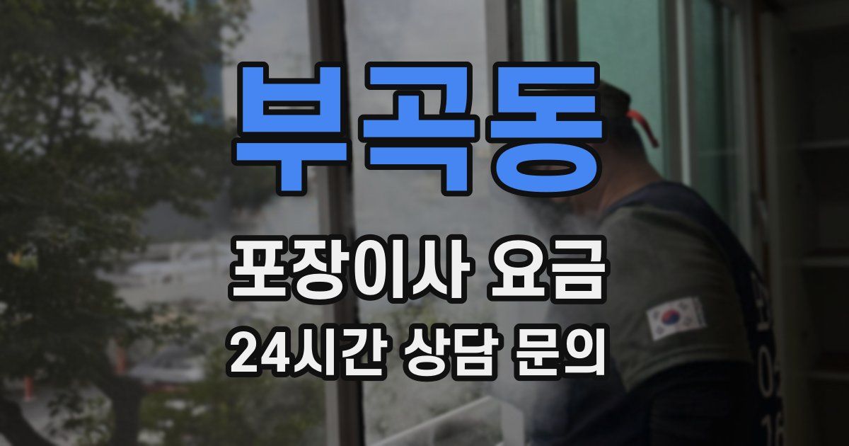 부곡동 포장이사 요금