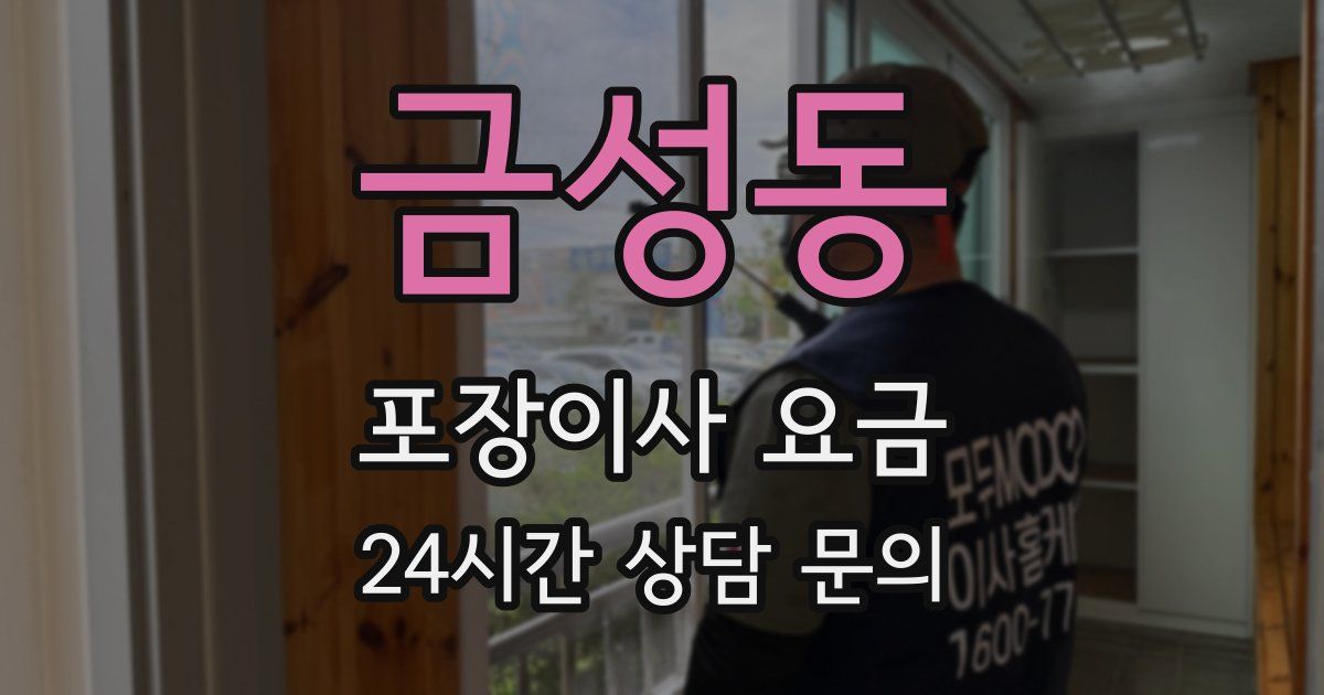 금성동 포장이사 요금