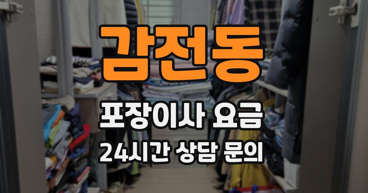 감전동 포장이사 요금