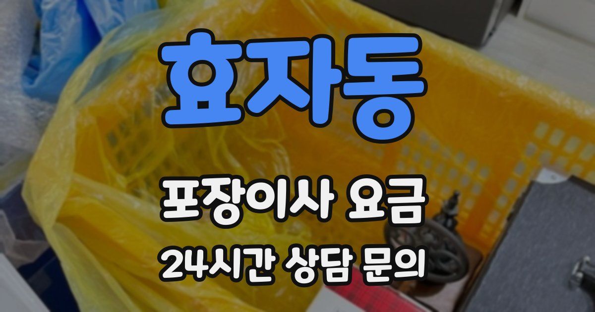 효자동 포장이사 요금