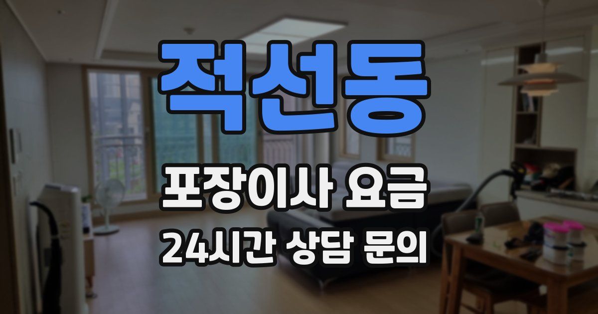 적선동 포장이사 요금