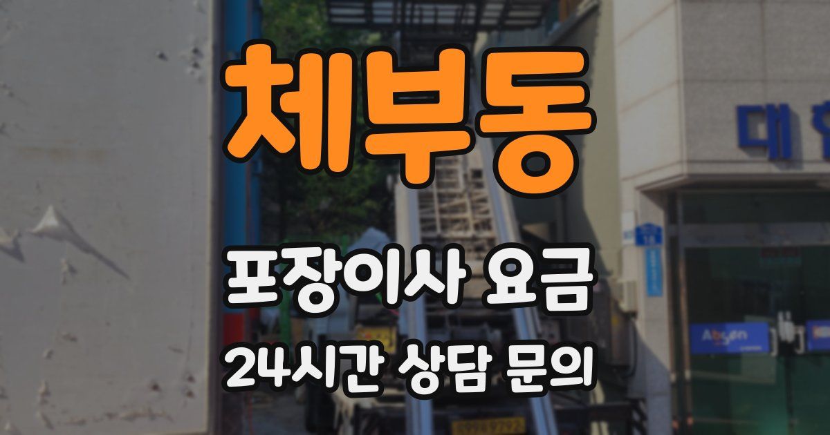 체부동 포장이사 요금