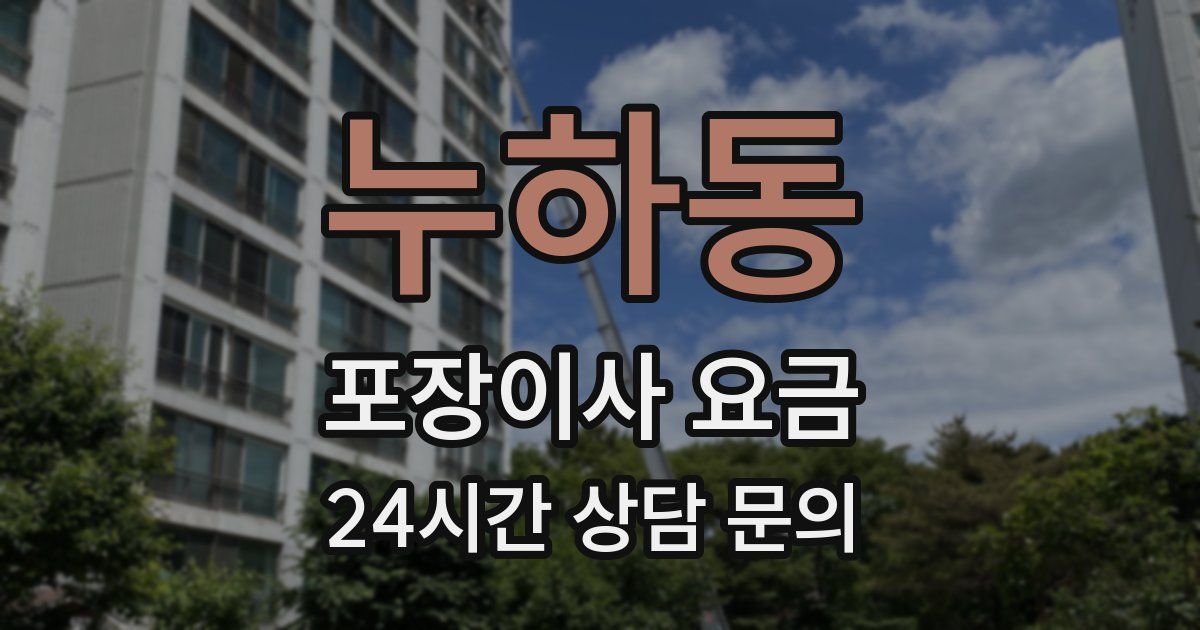 누하동 포장이사 요금