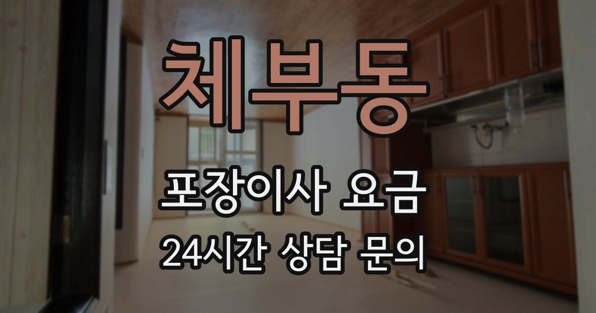 체부동 포장이사 요금