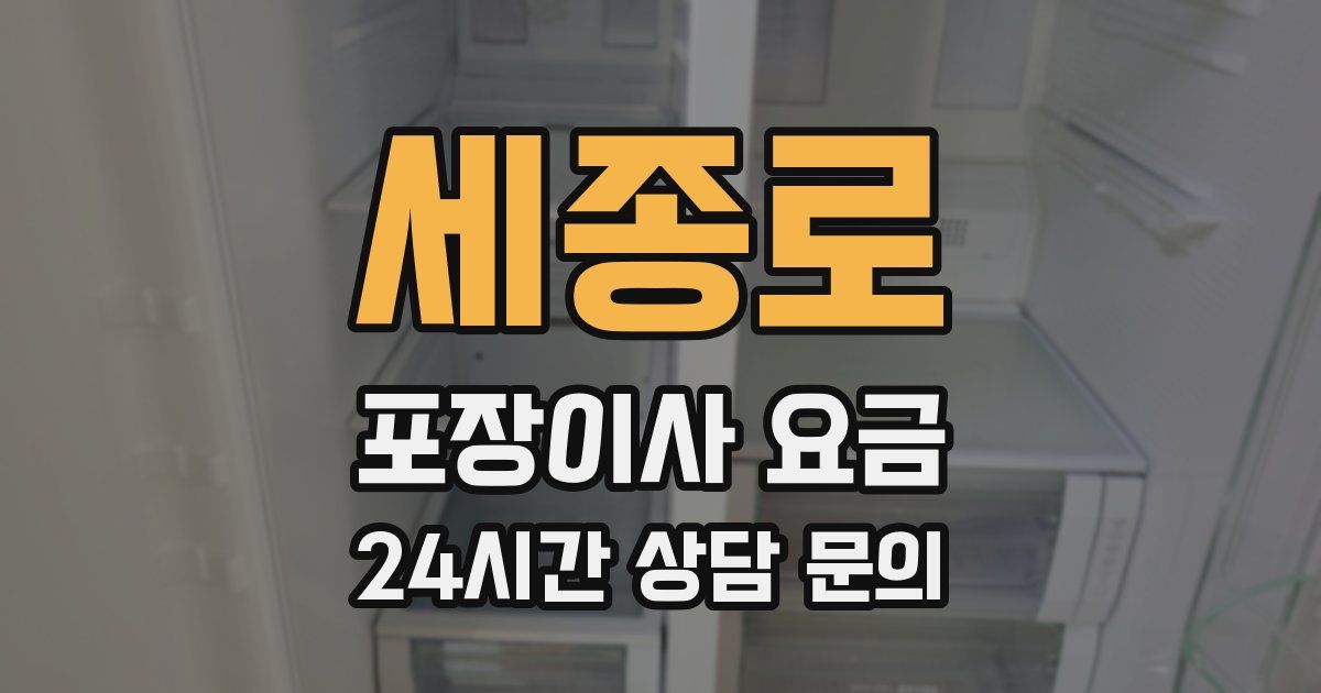 세종로 포장이사 요금