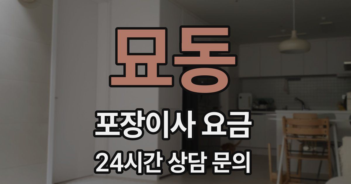 묘동 포장이사 요금