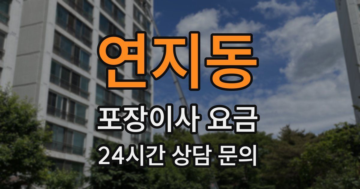 연지동 포장이사 요금