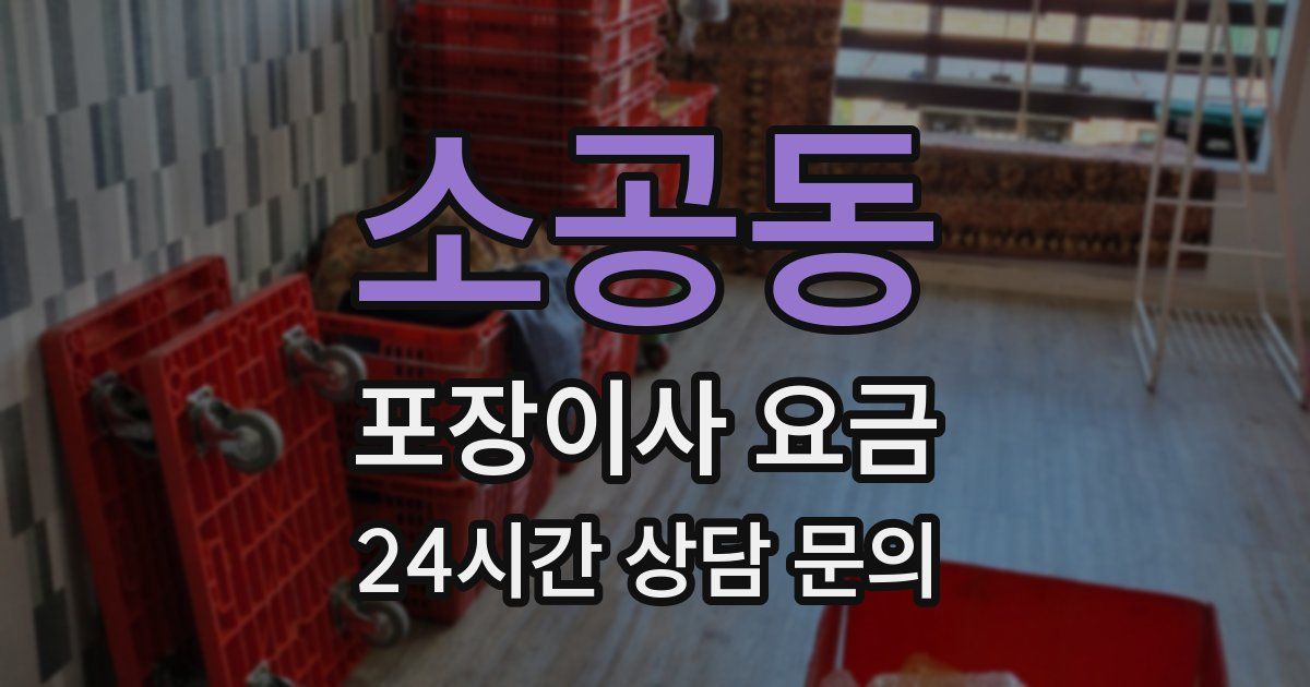 소공동 포장이사 요금