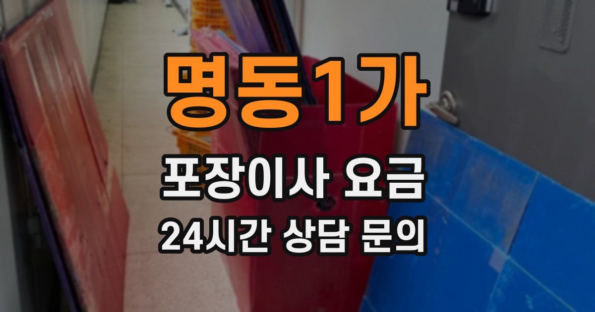 명동1가 포장이사 요금