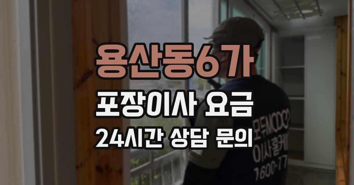 용산동6가 포장이사 요금
