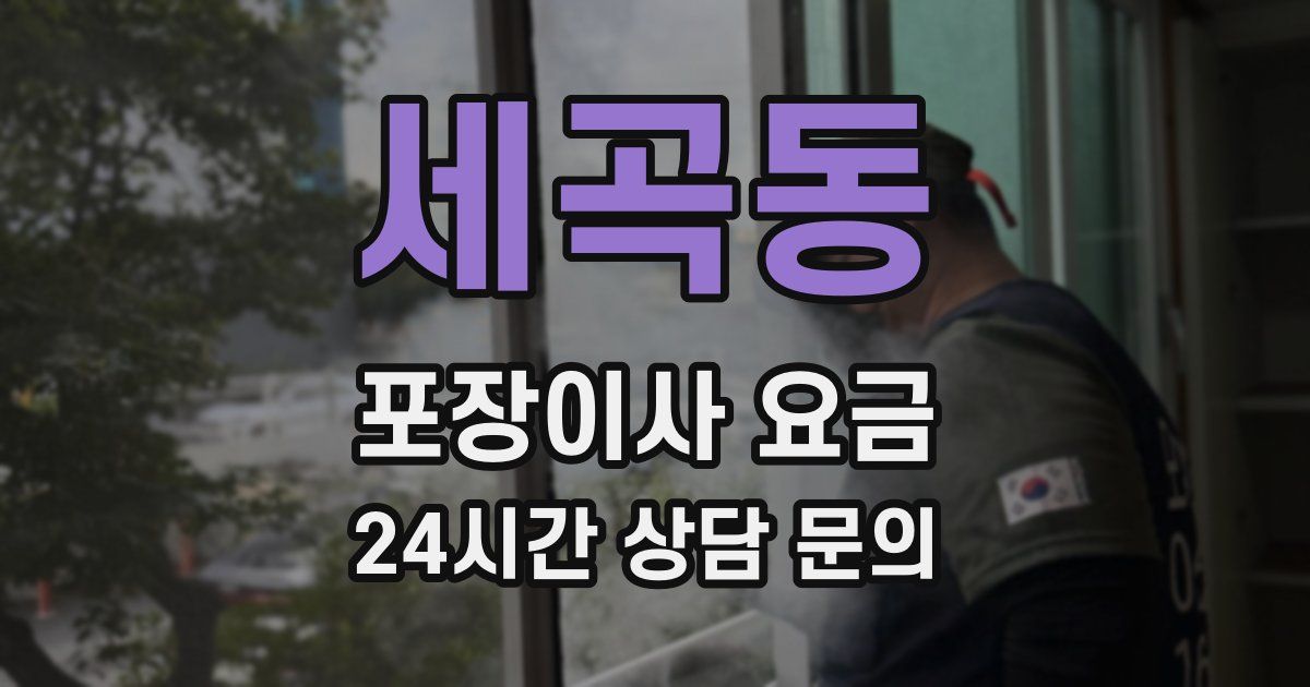 세곡동 포장이사 요금