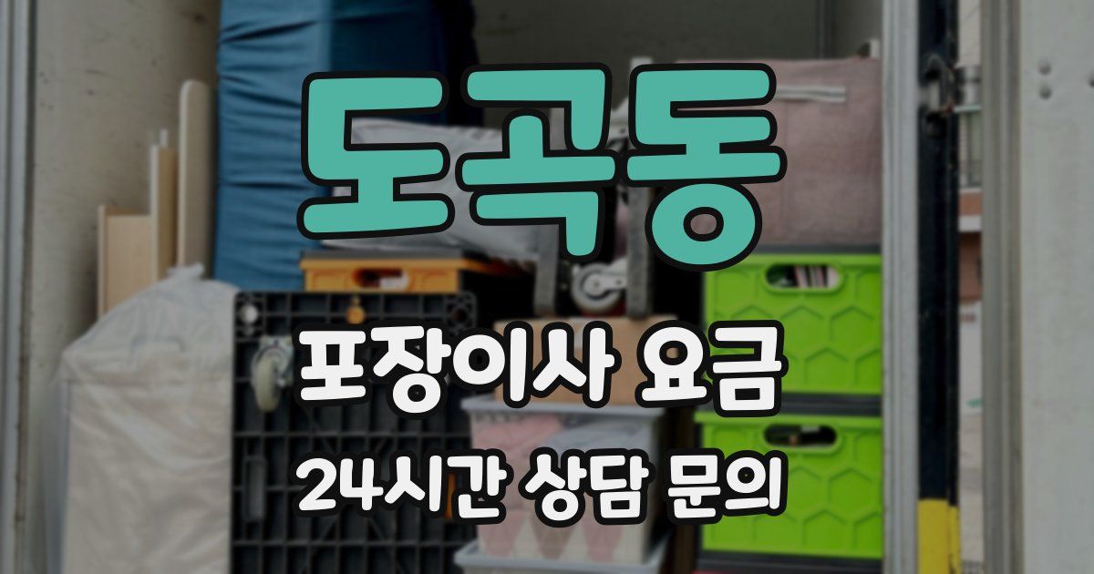 도곡동 포장이사 요금