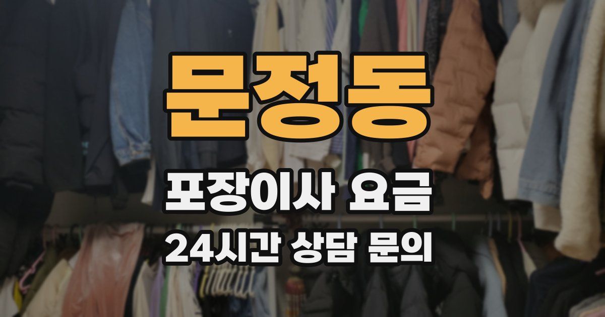 문정동 포장이사 요금