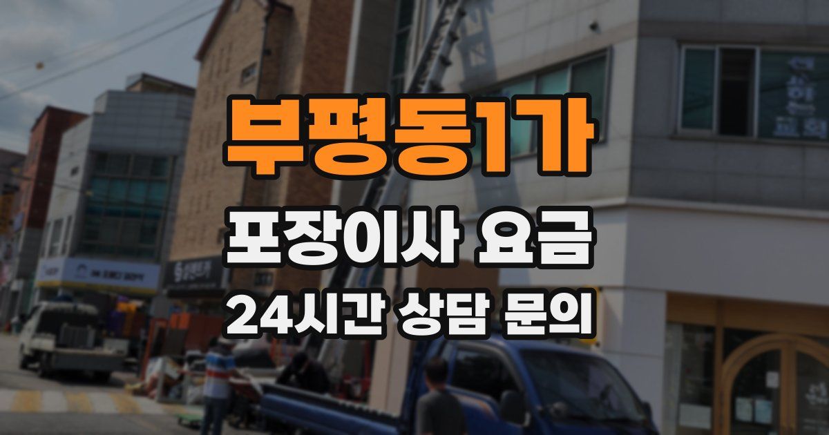 부평동1가 포장이사 요금