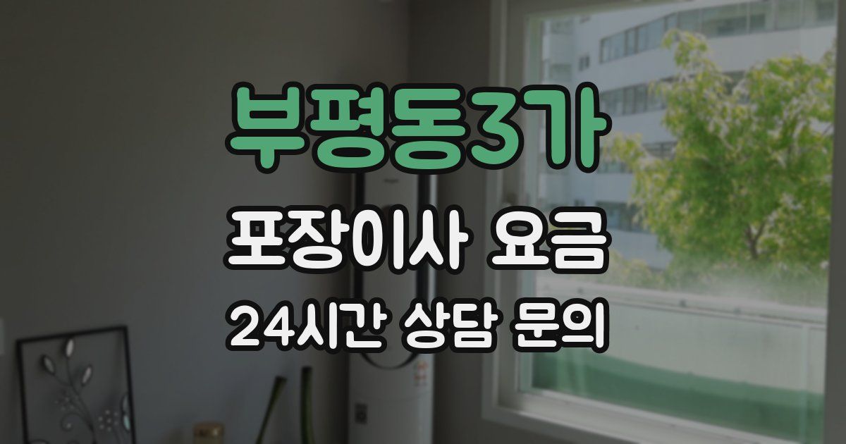 부평동3가 포장이사 요금