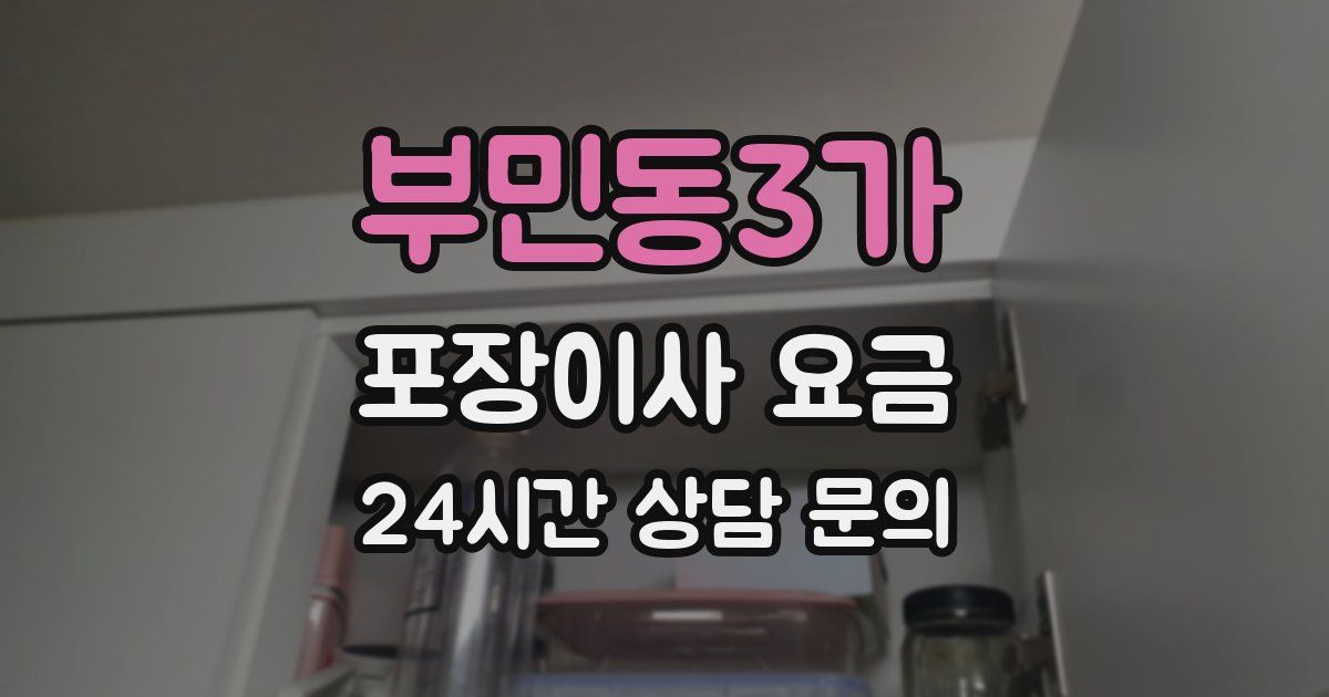 부민동3가 포장이사 요금