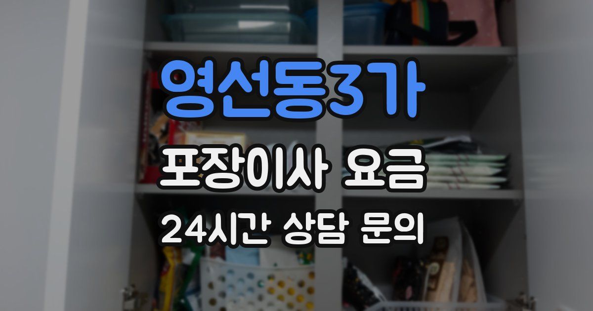 영선동3가 포장이사 요금