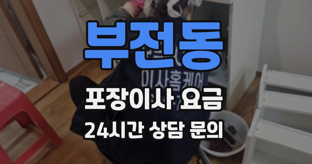 부전동 포장이사 요금