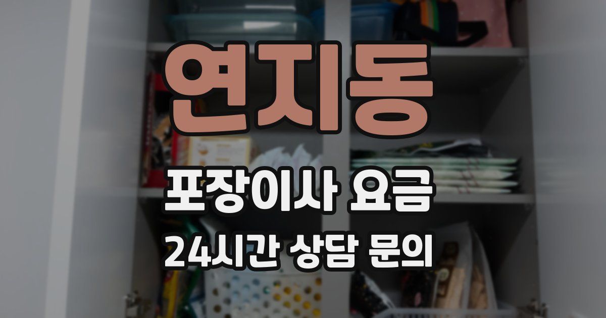 연지동 포장이사 요금