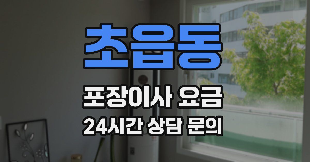 초읍동 포장이사 요금