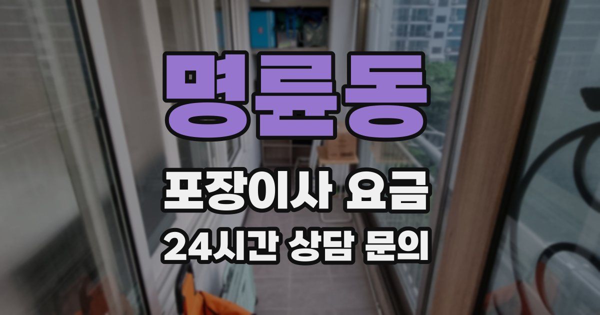 명륜동 포장이사 요금